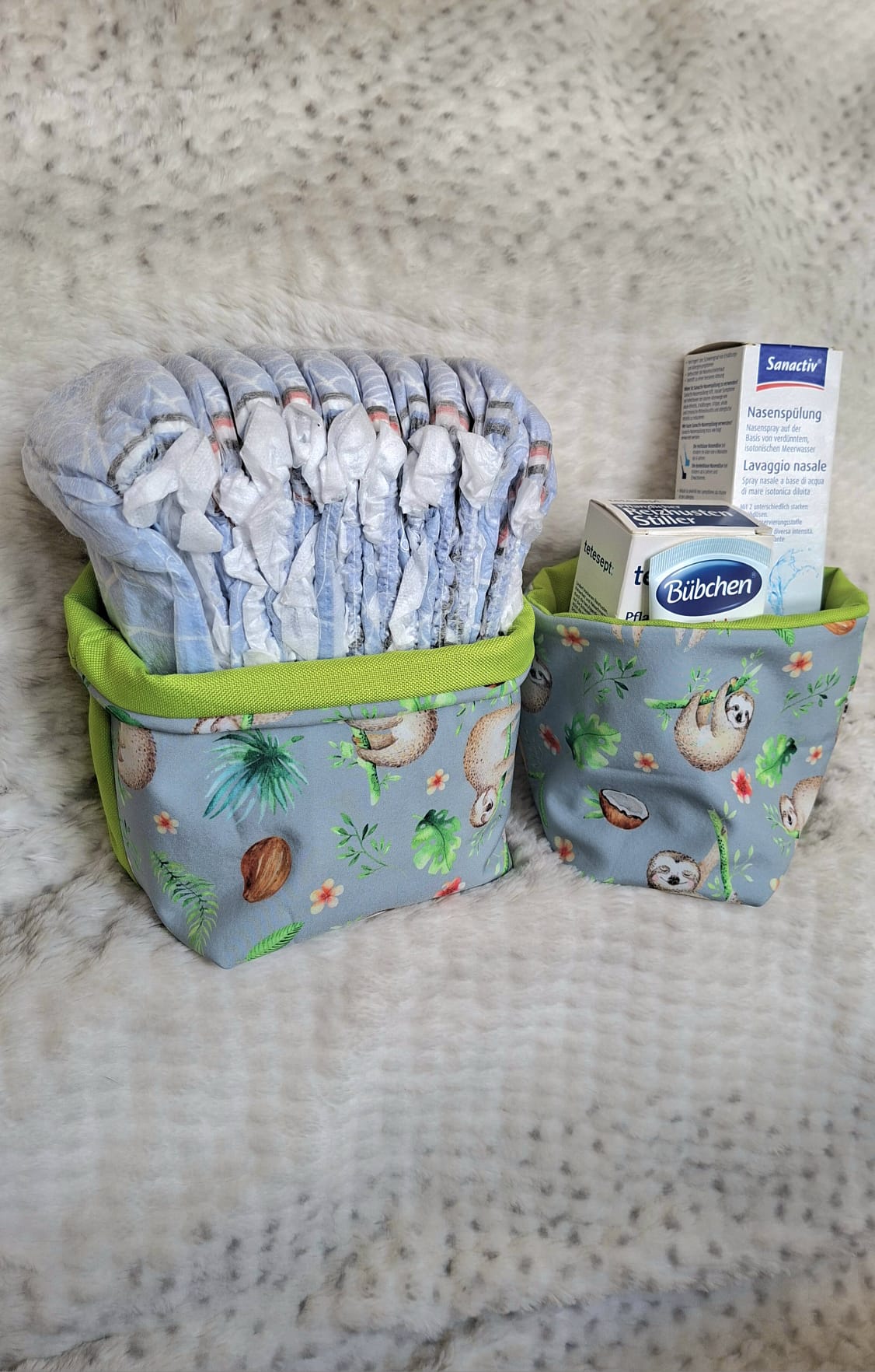 Wickelkorb-Set „Relax“ – stilvolle Aufbewahrung für Babys Pflege