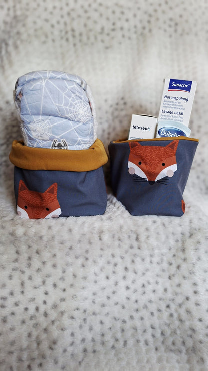 Wickelkorb-Set „Schlaufuchs“ – stilvolle Aufbewahrung für Babys Pflege