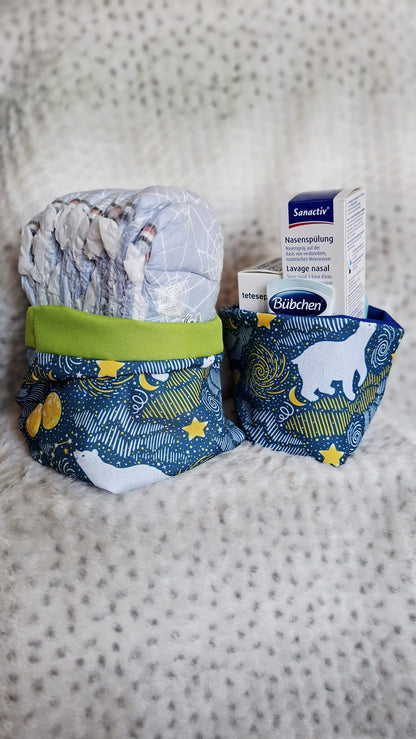 Wickelkorb-Set „Sternenbilder“ – stilvolle Aufbewahrung für Babys Pflege